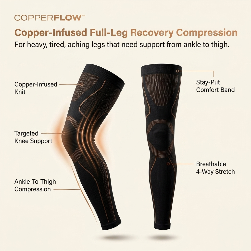 CopperFlow Pro Full Leg Compression Sleeve