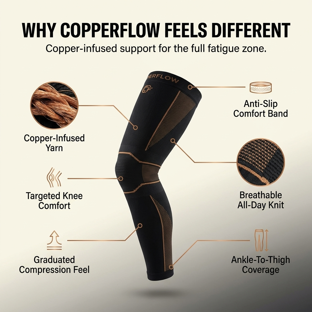 CopperFlow Pro Full Leg Compression Sleeve